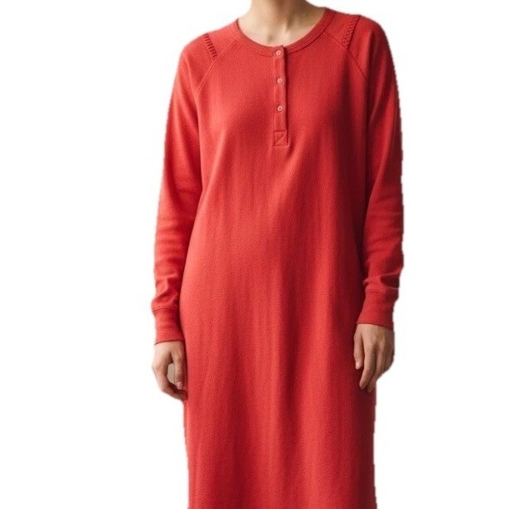 Vintage LL Bean Nightgown Wool Long Sleeve Sleep Nightshirt Ladies Medium Pjs